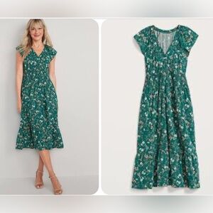Old Navy Floral Green Midi Dress